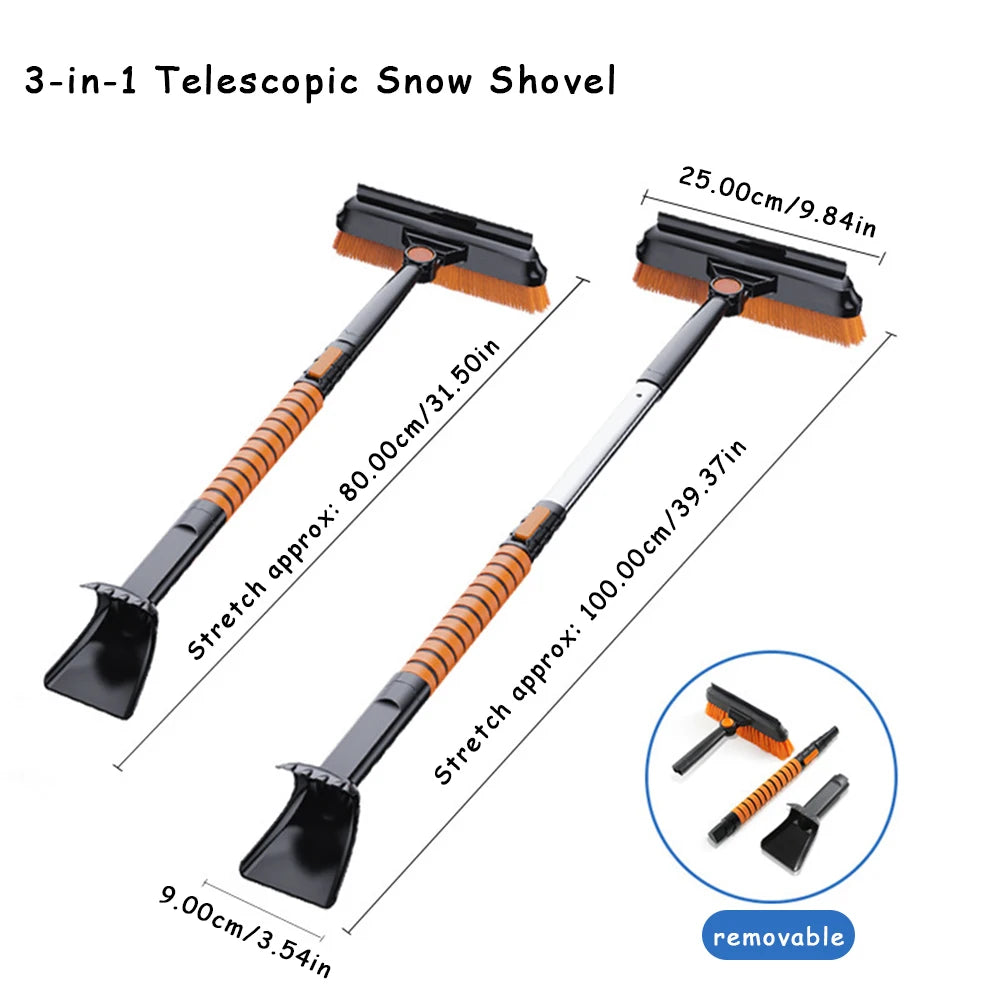 Retractable Car Ice Scraper & Snow Brush – 2-in-1 Winter Tool Ice Scraper Snow Brush SWANS cxc21-3in1