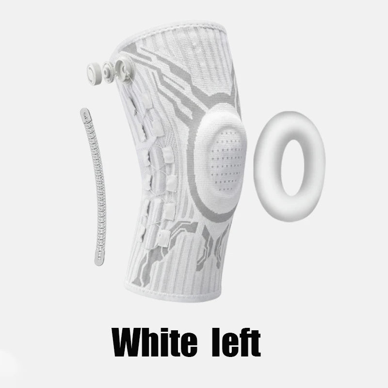 SWANS Knob Knee Brace Patella Gel Pad Compression Support Knee Brace Support SWANS 1PC White-Left XL