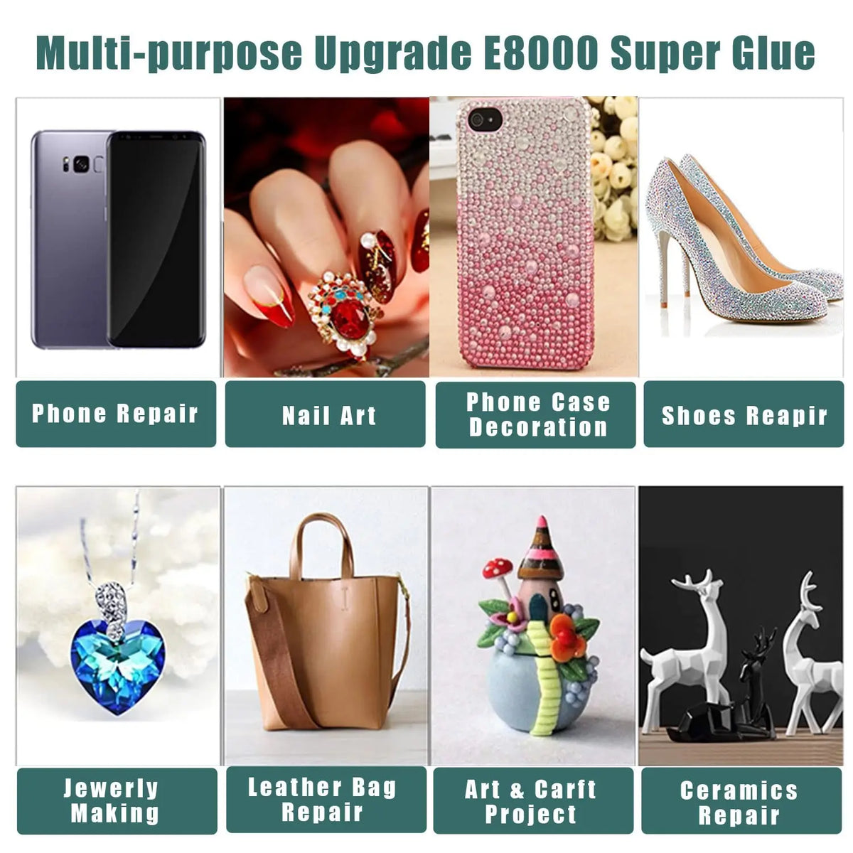 E8000 Super Strong Multi-Purpose Liquid Glue 15–110ml Multipurpose Craft Adhesive SWANS