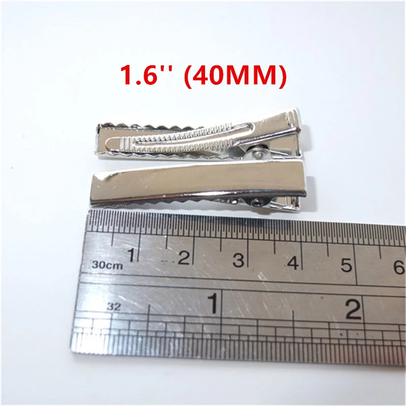 100-Pack Alligator Hair Clips French Barrettes DIY Bow Supplies Hair Clip Set SWANS Alligator Clip 40 MM