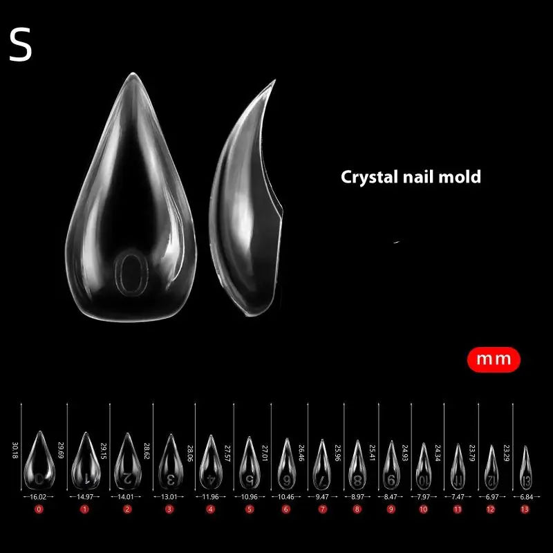 140-Piece Short Curved Stiletto Nail Dual Forms Full Cover Nail Extension Forms SWANS S