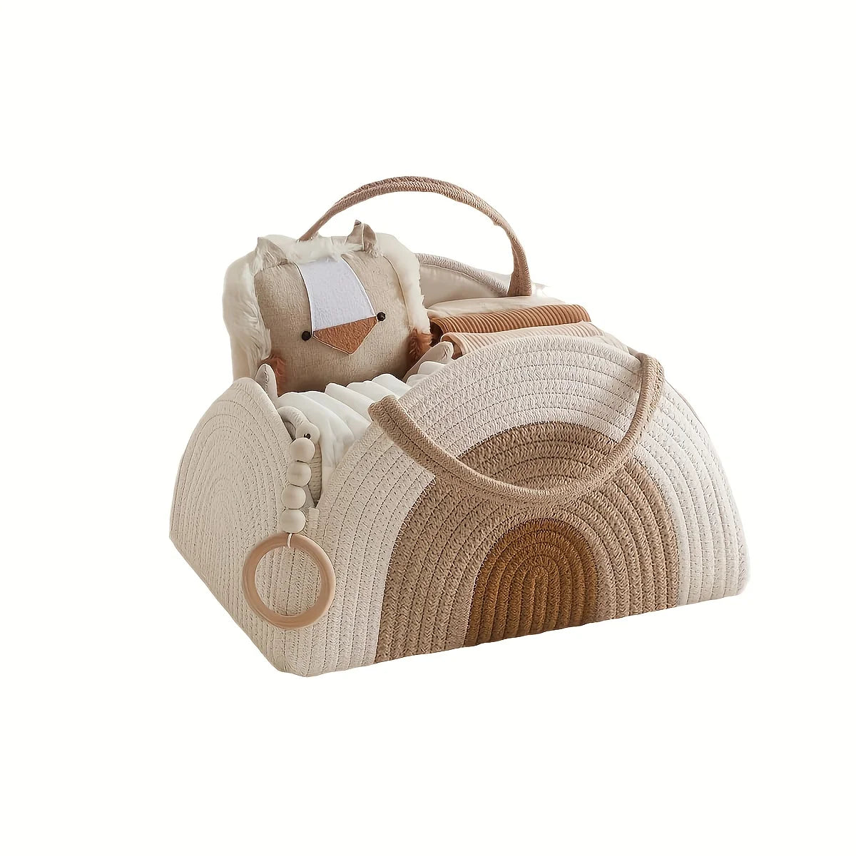 Cotton Rope Diaper Caddy Organizer – Large Baby Nursery Basket Diaper Caddy Organizer SWANS