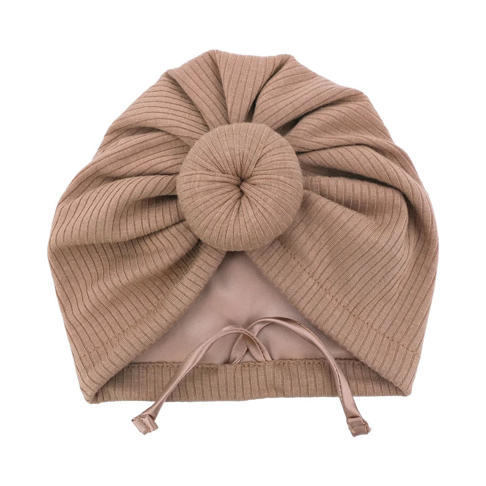 Satin Lined Baby Turban Hat – Infant Toddler Beanie Unisex