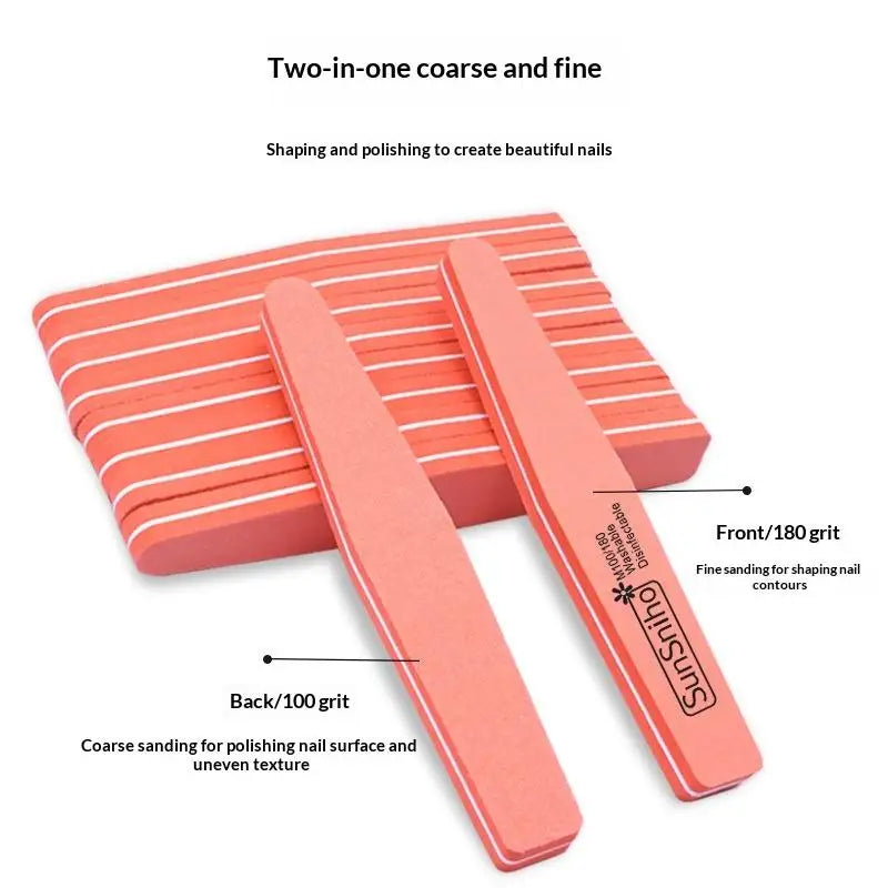 10-Pack Double-Sided Nail File Buffer Blocks 100/180 Grit – SWANS Nail Buffer Block SWANS