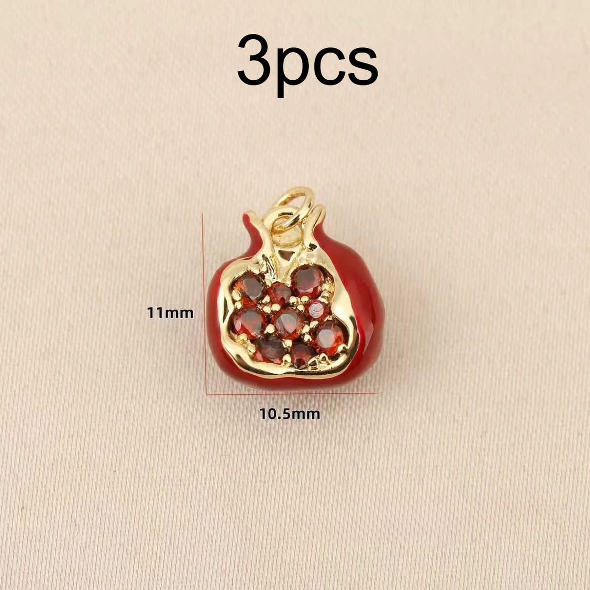 3-Pack Copper Inlay Pomegranate Pendant – Unisex DIY Jewelry Jewelry Pendant Set SWANS 3pcs