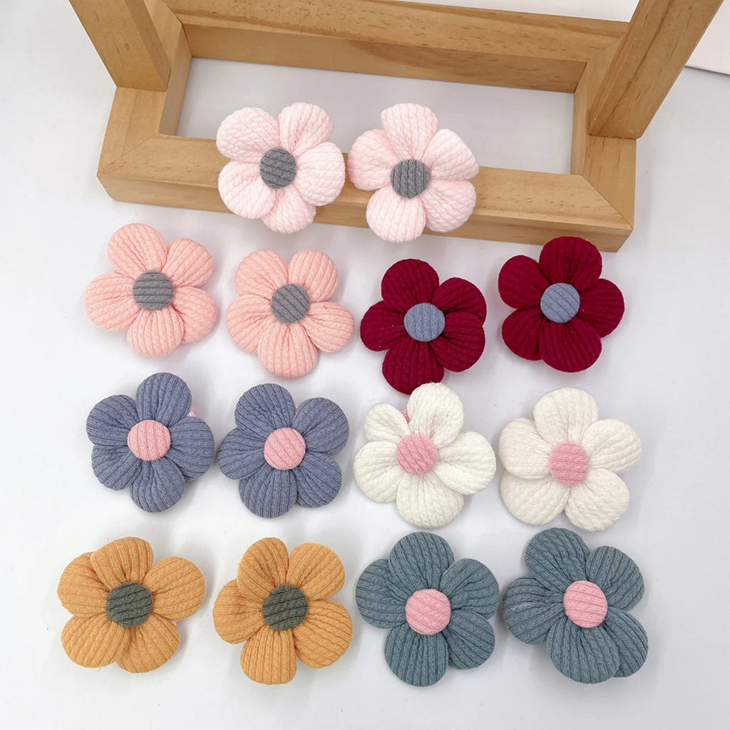 Kids Fabric Flower Hair Clips – Cute Girls Barrettes 7/14 Pcs Kids Hair Clips SWANS