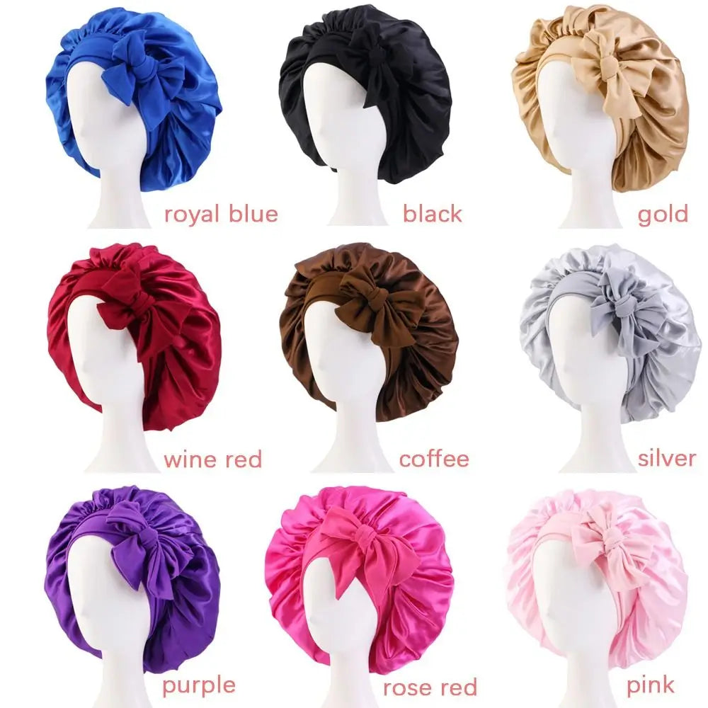 Satin Sleep Cap Turban Bonnet Wide Headband | Hair Care Satin Sleep Bonnet SWANS