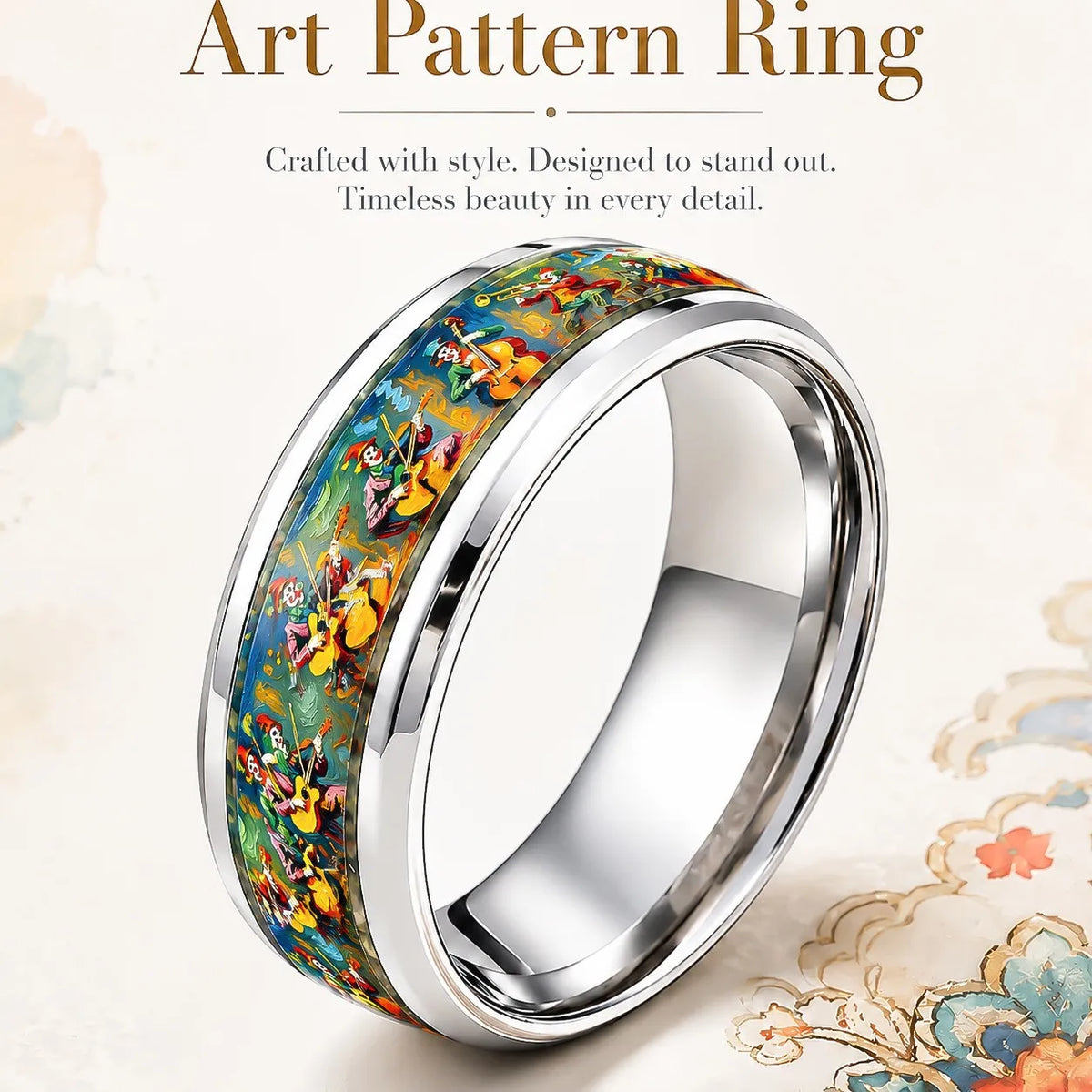 Stainless Steel Double Bevel Wedding Band Ring – Unisex 8mm Stainless Steel Ring SWANS 6 Steel color 11