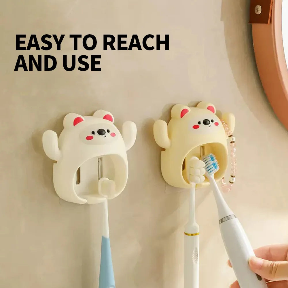SWANS No-Drill Adhesive Toothbrush Holder – 1, 2 & 4 Slot Toothbrush Holder SWANS