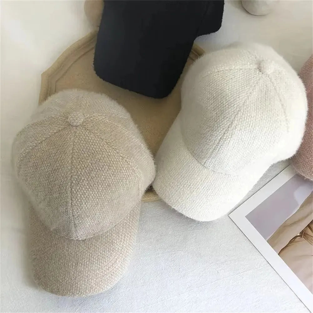 Women's Plush Baseball Cap – Warm Adjustable Visor Hat Baseball Cap SWANS