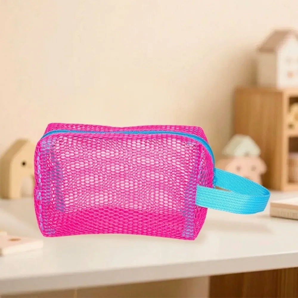 SWANS Mesh Makeup Bag – Large Capacity Travel Cosmetic Organizer Cosmetic Storage Bag SWANS Rose Red One Size