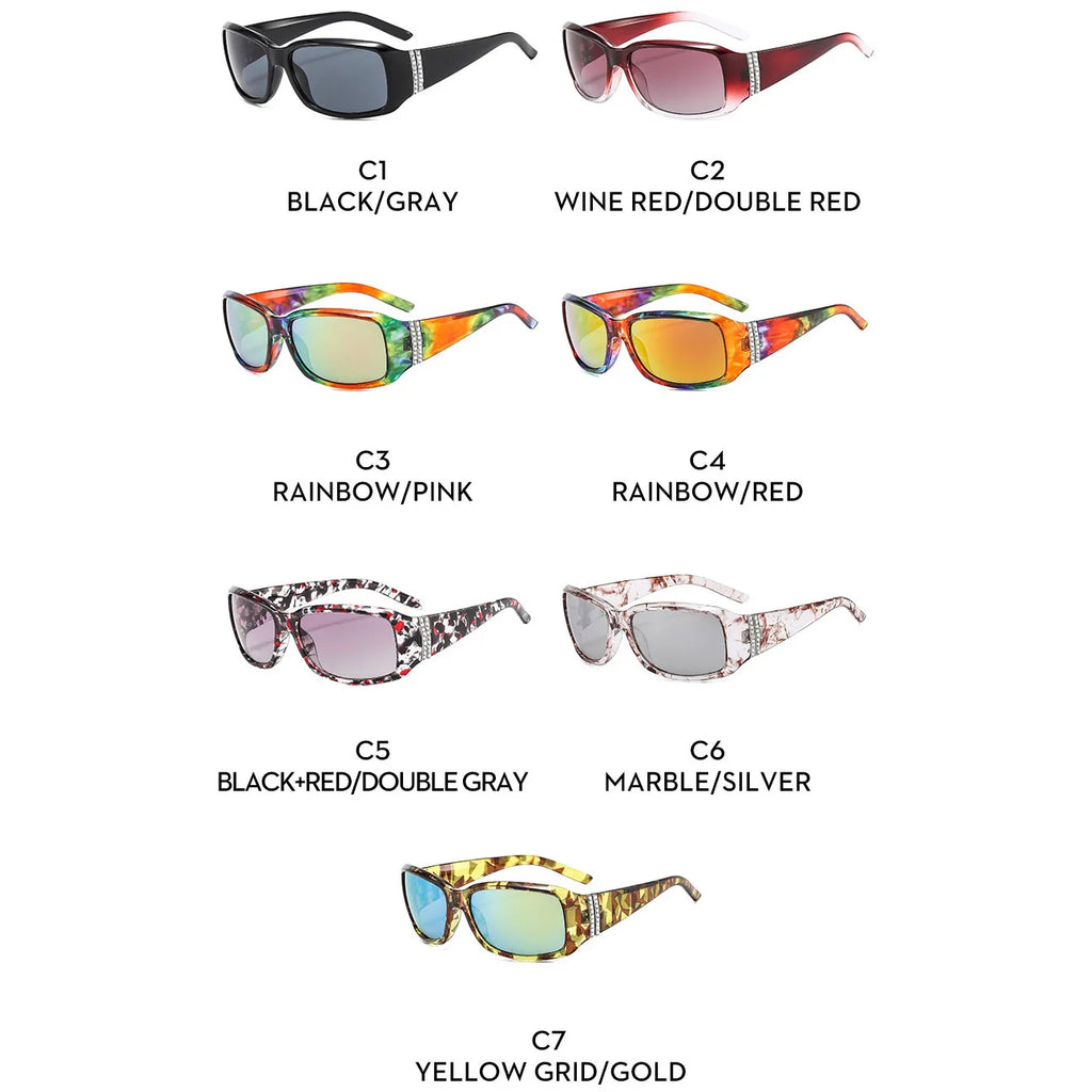 TOYEARN Big Frame Polarized Sunglasses UV400 Punk Y2K Polarized Sunglasses SWANS