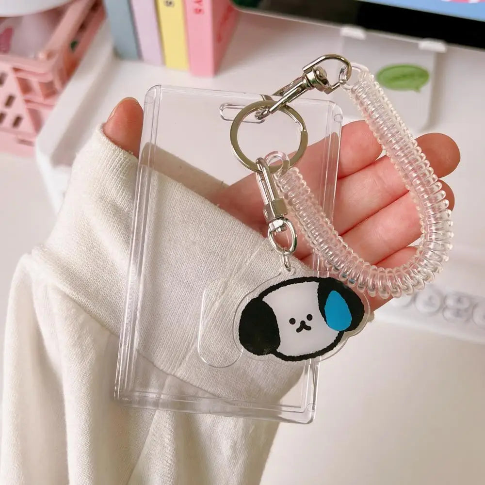 Transparent Acrylic ID Card Holder with Cartoon Keychain Card & ID Holder SWANS