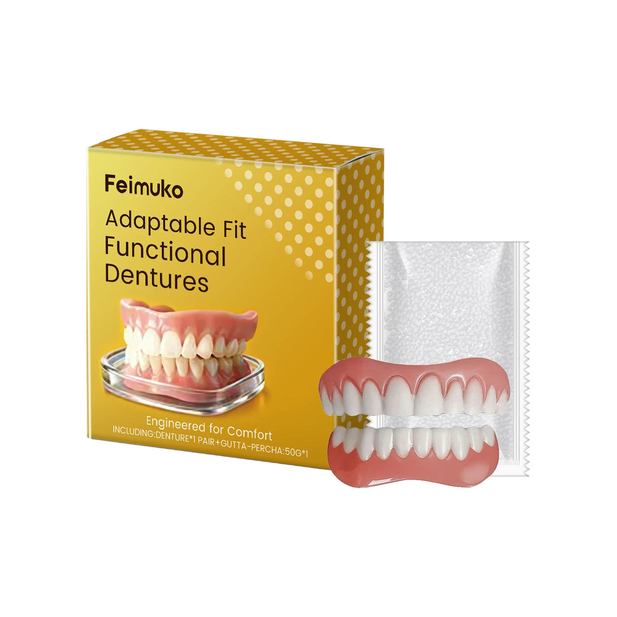 FEIMUKO Denture Refinement Kit – Fit & Gap-Filling Adhesive Denture Adhesive Kit SWANS 1pc