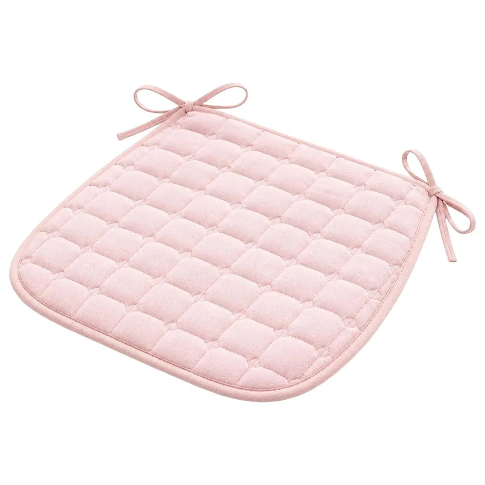 Quilted Chair Seat Cushion Tie Straps – 40x40 & 45x45cm Chair Seat Cushion SWANS Pink-40x40cm