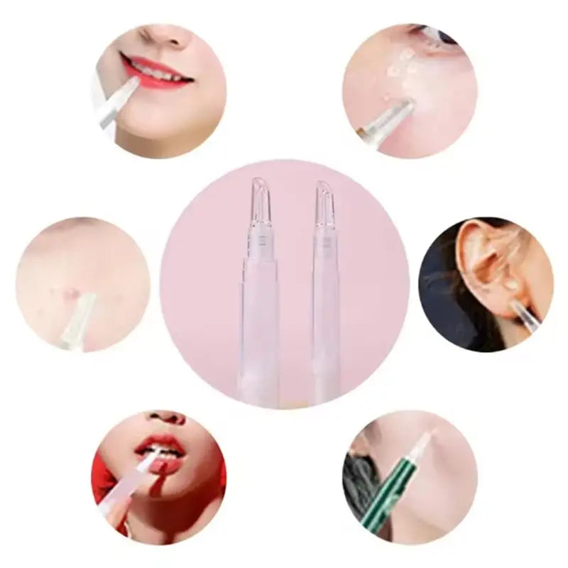 20-Pack 5ML Refillable Twist Lip Gloss Tubes w/ Silicone Brush Cosmetic Applicator Pen SWANS