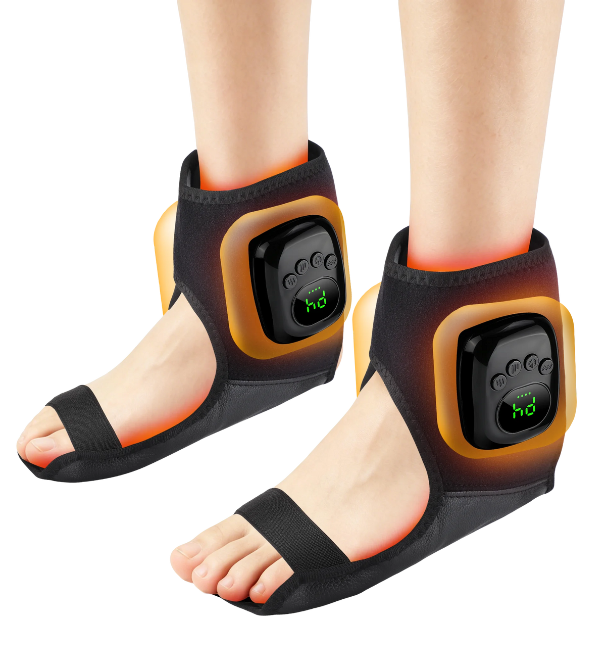 Hailicare Air Compression Ankle Massager with Heat | 3 Modes Ankle Foot Massager SWANS 2pcs USB Type-C