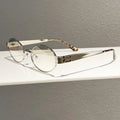 TOYEARN Y2K Oval Sunglasses Steampunk Vintage Metal UV400 Oval Sunglasses SWANS Silver As the picture