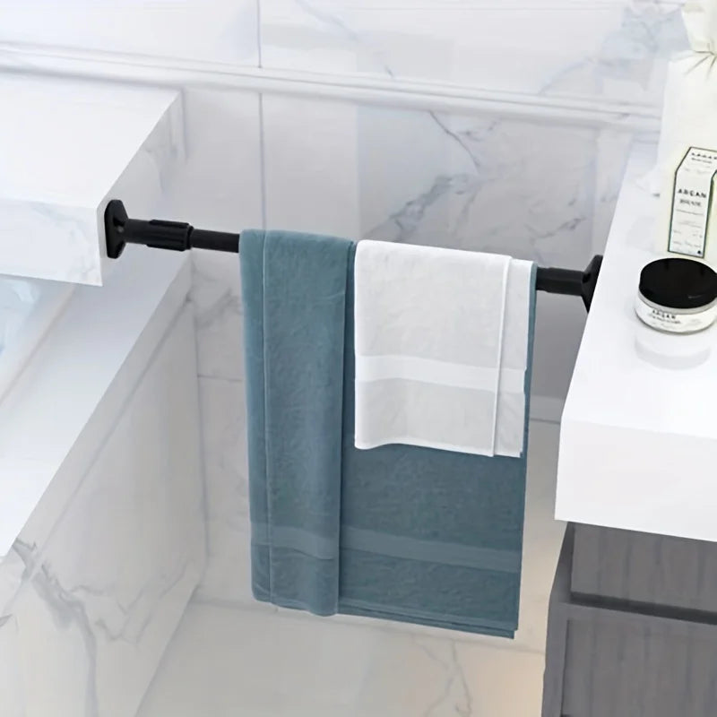 No-Drill Telescopic Curtain Rod – Shower, Closet & Wardrobe Tension Curtain Rod SWANS