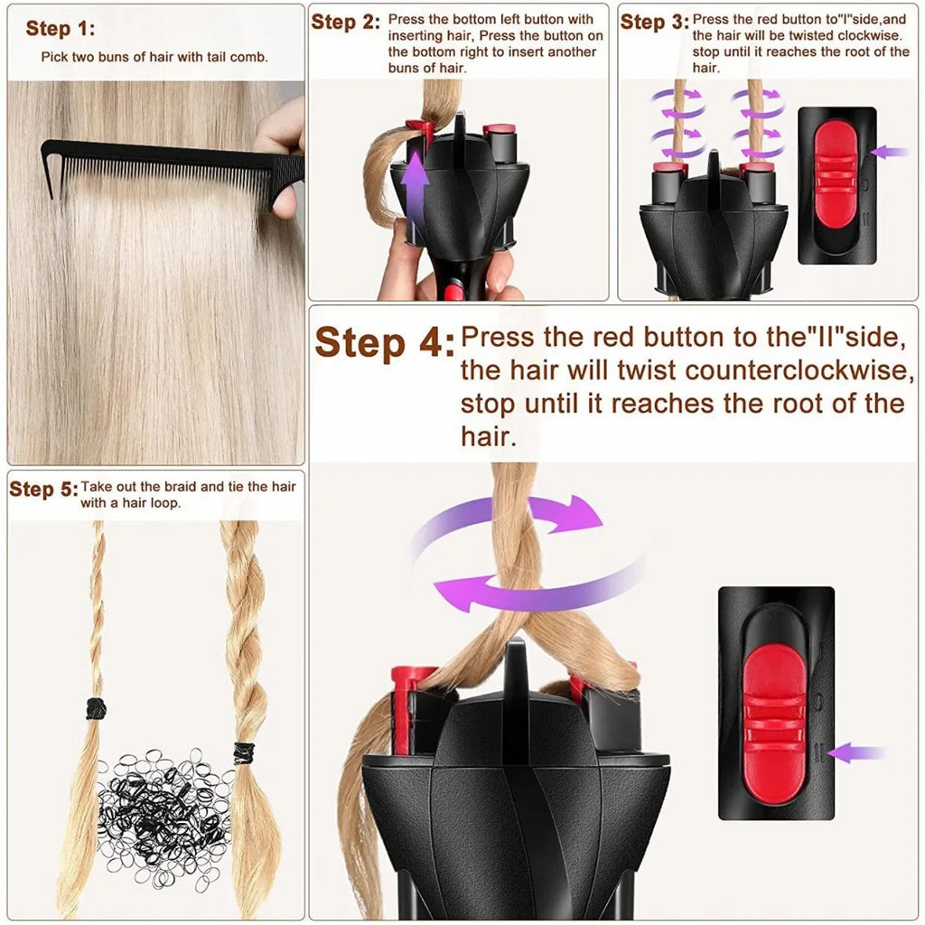Electric Automatic Hair Braider Machine – DIY Twist Braid Tool Electric Hair Braider SWANS