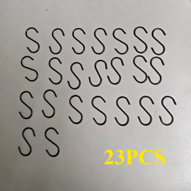 SWANS 23-Piece Black Stainless Steel Multifunction Hooks Set Wall Hooks Set SWANS black 23pcs