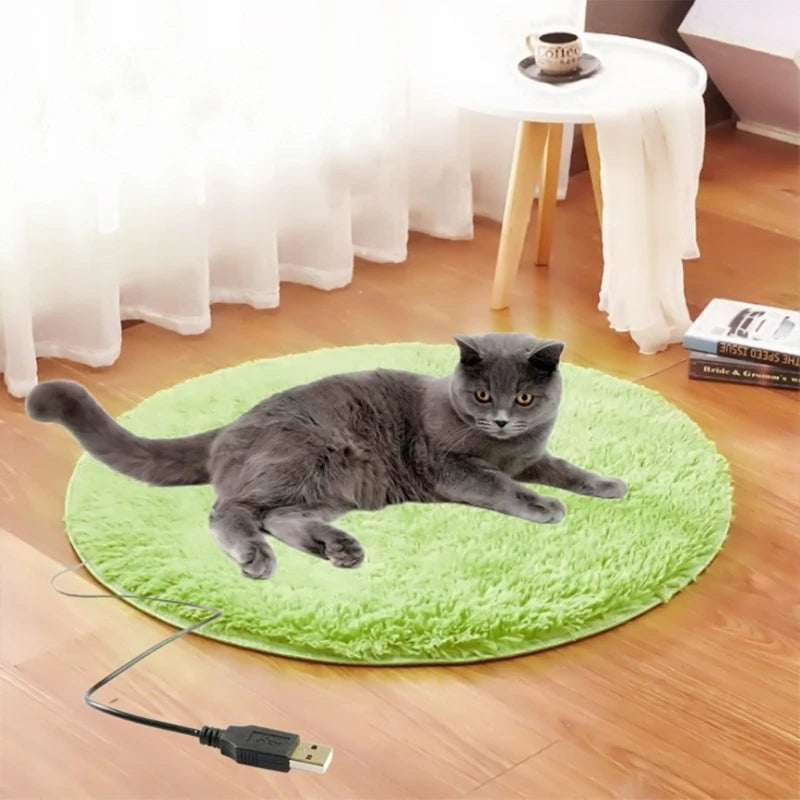USB Electric Heated Pet Pad – Warm Plush Mat for Cats & Dogs Heated Pet Mat SWANS