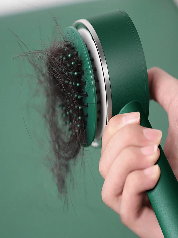 YIBER Self-Cleaning Detangling Hair Brush & Scalp Massager Detangling Hair Brush SWANS