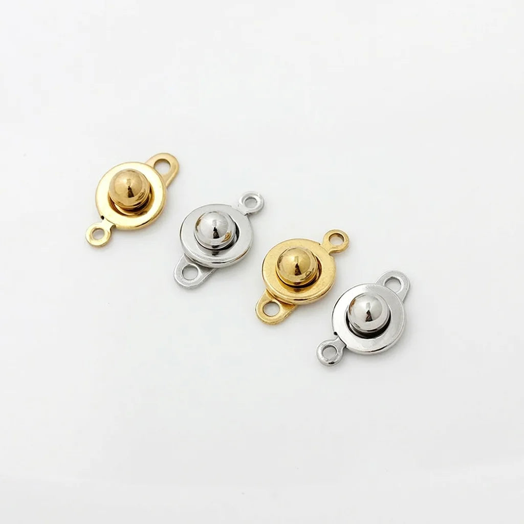 18K Gold Plated Round Snap Clasp for DIY Necklace & Bracelet Jewelry Clasp Finding SWANS