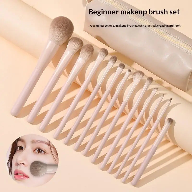 YOVIP 13-Piece Pink Makeup Brush Set with Travel Bag Makeup Brush Set SWANS