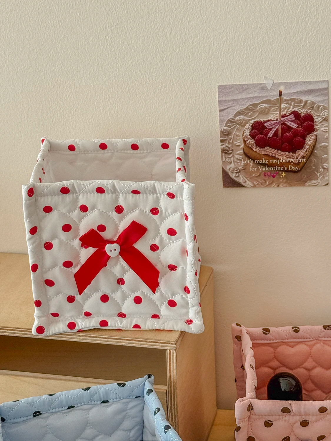 Bow Pattern Square Cosmetic Bag – Zipper Makeup Organizer Makeup Storage Bag SWANS
