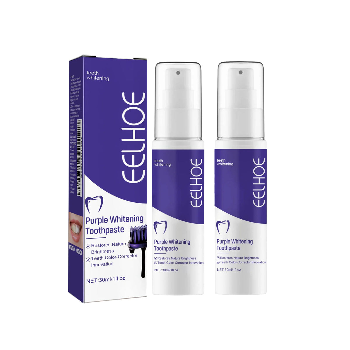 V34 Color-Correcting Whitening Toothpaste | Fresh Breath Whitening Toothpaste SWANS 2pcs
