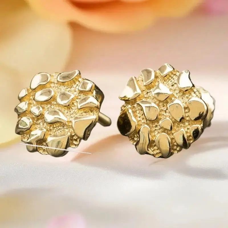 Geometric Gold Stud Earrings – Unisex Zinc Alloy Fashion Jewelry Stud Earrings SWANS