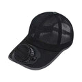 Solar Fan Baseball Cap – Cooling Mesh Sun Hat for Men & Women Solar Fan Cap SWANS Black