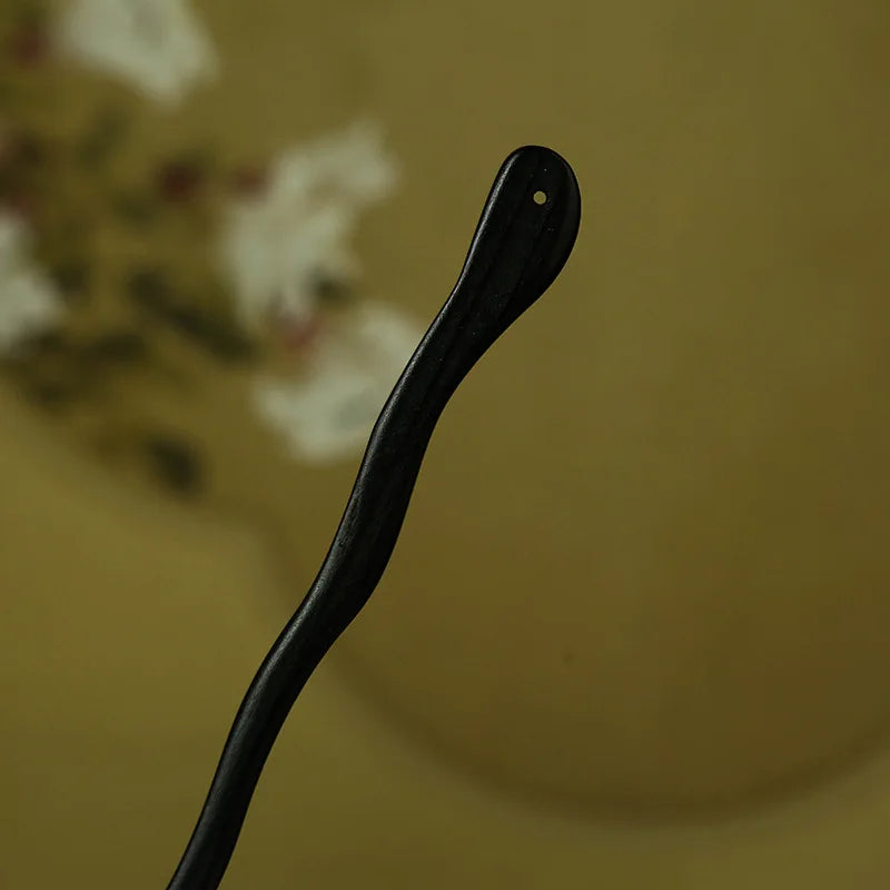 Antique Ebony Wood Hairpin – Retro Hanfu Hair Stick for Women Wood Hair Stick SWANS Style 16