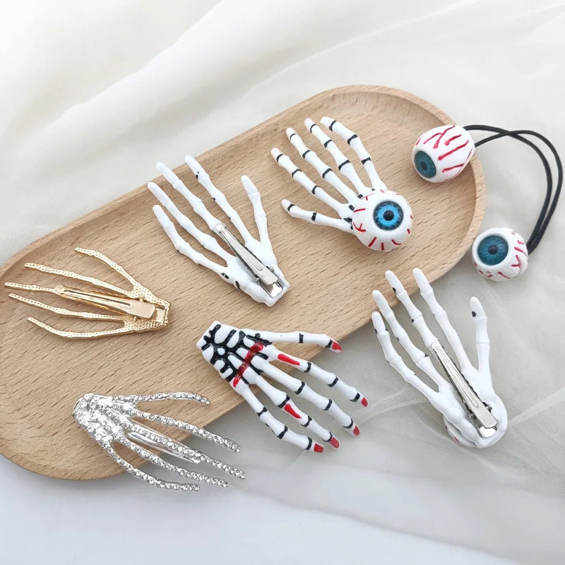 Skull Skeleton Hand Bone Hair Claw Clips – Gothic Style Gothic Hair Clip SWANS