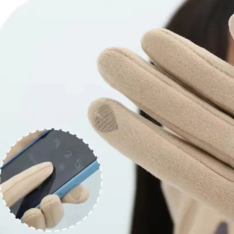Women's Cartoon Cat Touch Screen Winter Gloves – Windproof Winter Gloves SWANS