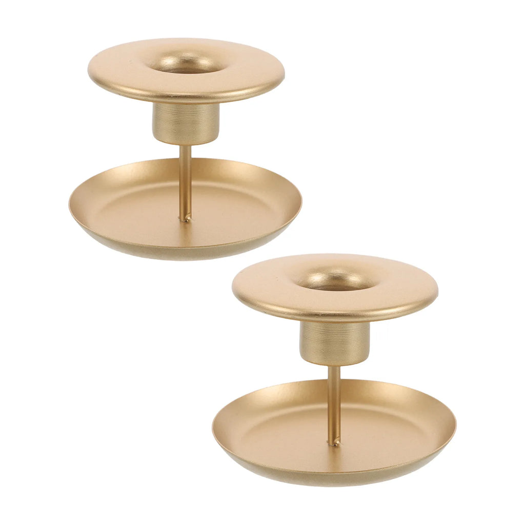 2-Pack Nordic Gold Iron Taper Candlestick Holders | Table Decor Taper Candlestick Holder SWANS