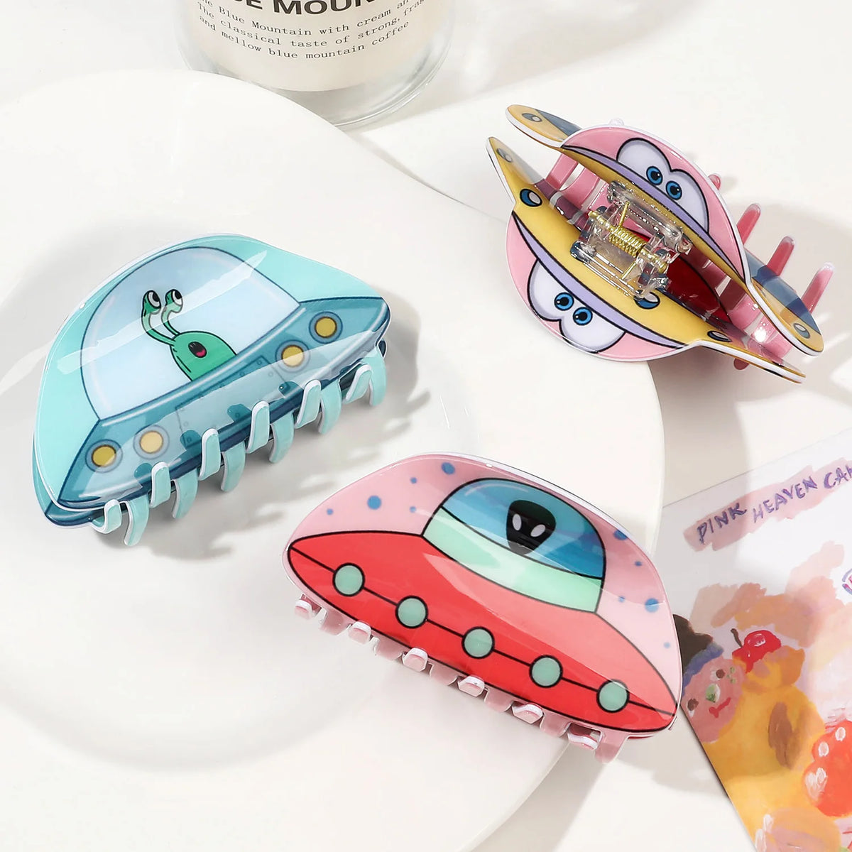 Cartoon Alien Spaceship Hair Claw Clip for Women & Girls Hair Claw Clip SWANS