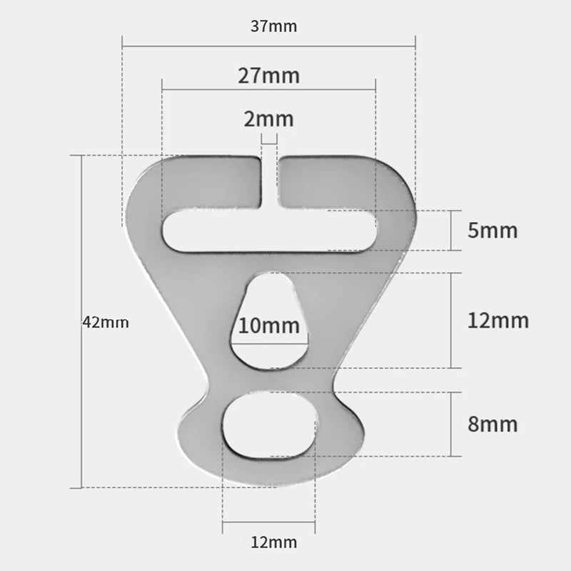 Stainless Steel Guyline Cord Adjuster – Tent Rope Tensioner Tent Rope Tensioner SWANS Silver