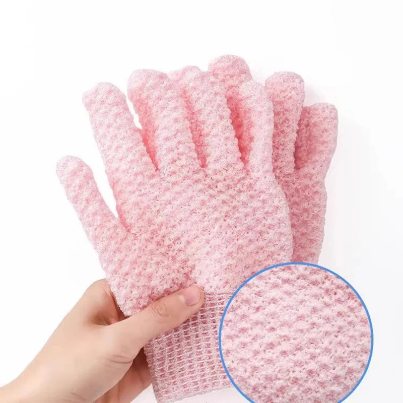 Five Finger Exfoliating Bath Gloves – Body Scrubbing Mitts Exfoliating Bath Gloves SWANS