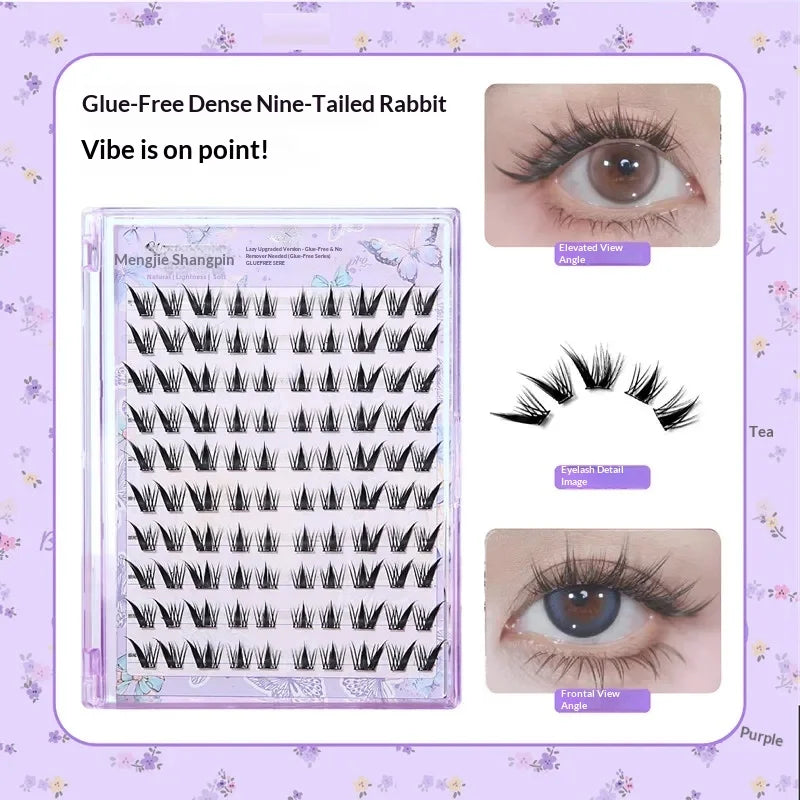 Self-Adhesive False Eyelashes – Fluffy Winged Fox Eye Lashes False Eyelashes SWANS