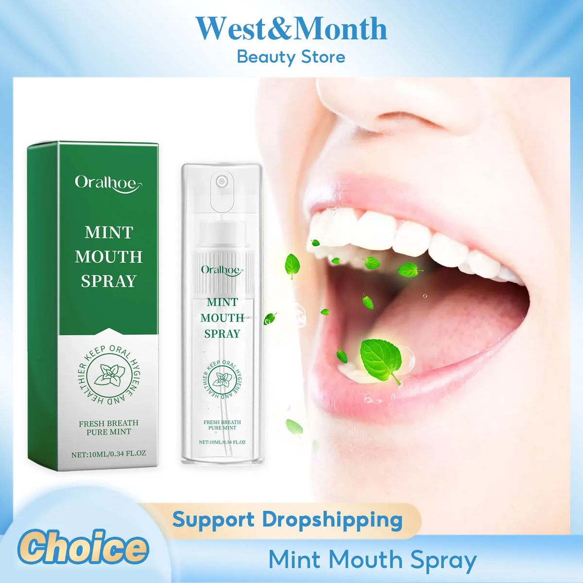 South Moon Mint Breath Spray – Fresh Mouth Mist 40g Breath Freshener Spray SWANS