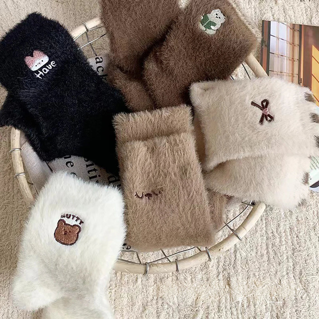 Women's Thick Plush Faux Mink Fur Socks – Cozy Winter Floor Socks Plush Winter Socks SWANS