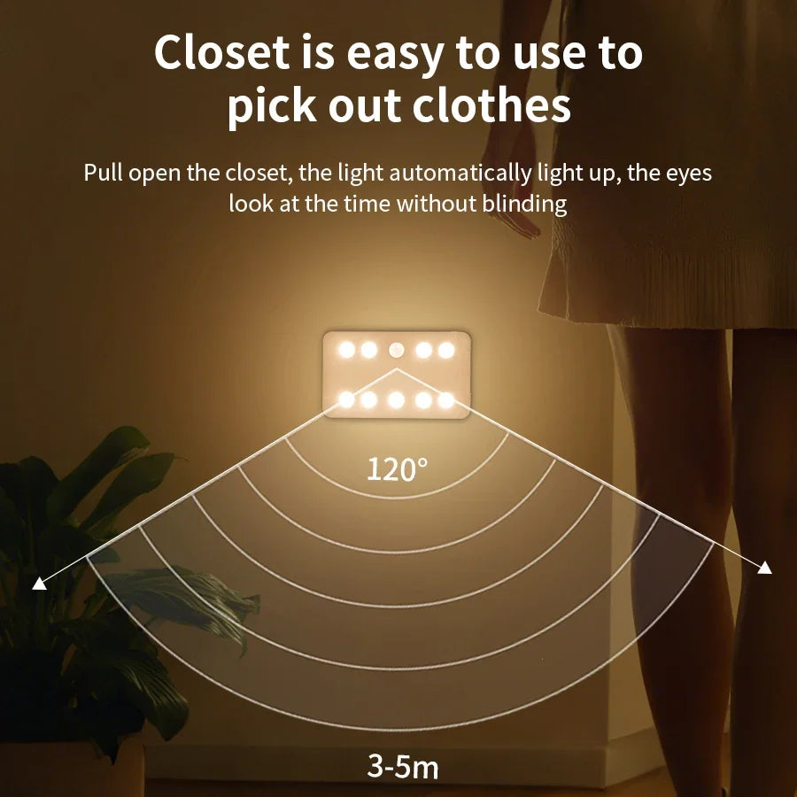 3-Color Motion Sensor LED Night Light – Rechargeable Wall Lamp Motion Sensor Night Light SWANS