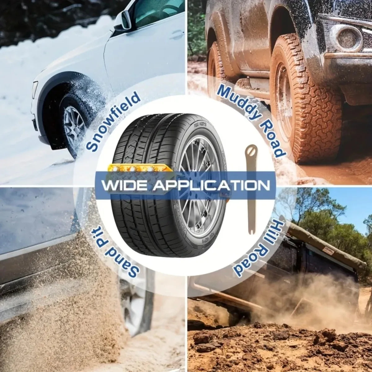 Universal Snow Tire Chains – Non-Slip Traction SUV & Truck Snow Tire Chains SWANS