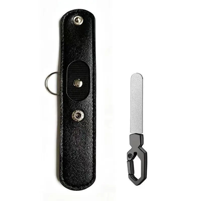 YOVIP Double-Sided Stainless Steel Nail File – Coarse & Fine Nail File SWANS black with bag