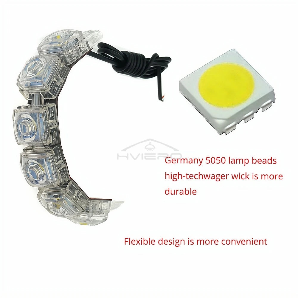 HVIERO 6-LED Flexible DRL Daytime Running Light 12V IP67 LED Daytime Running Light SWANS
