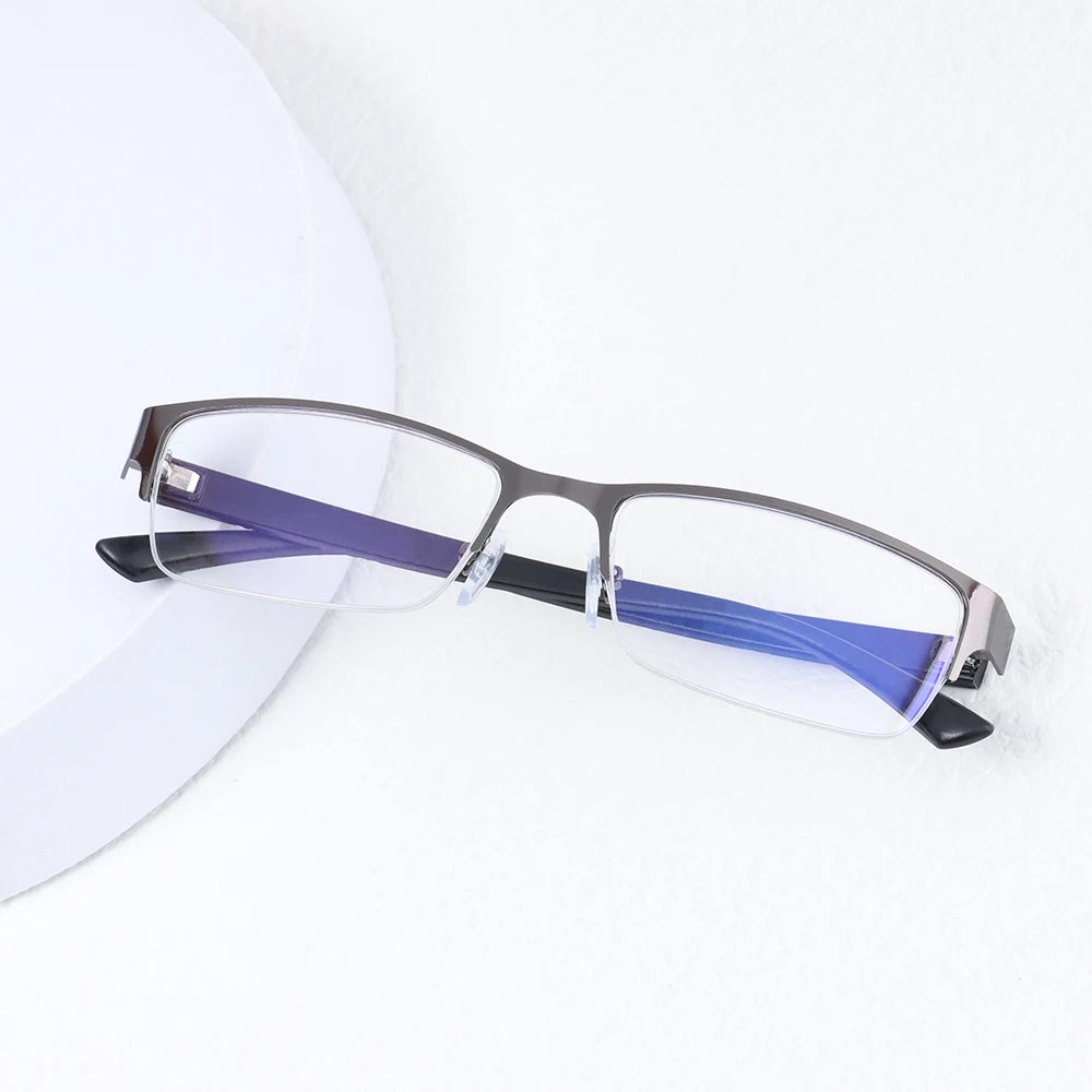 Anti Blue Light Reading Glasses Half Frame Metal +1.0–+4.0 Reading Glasses SWANS