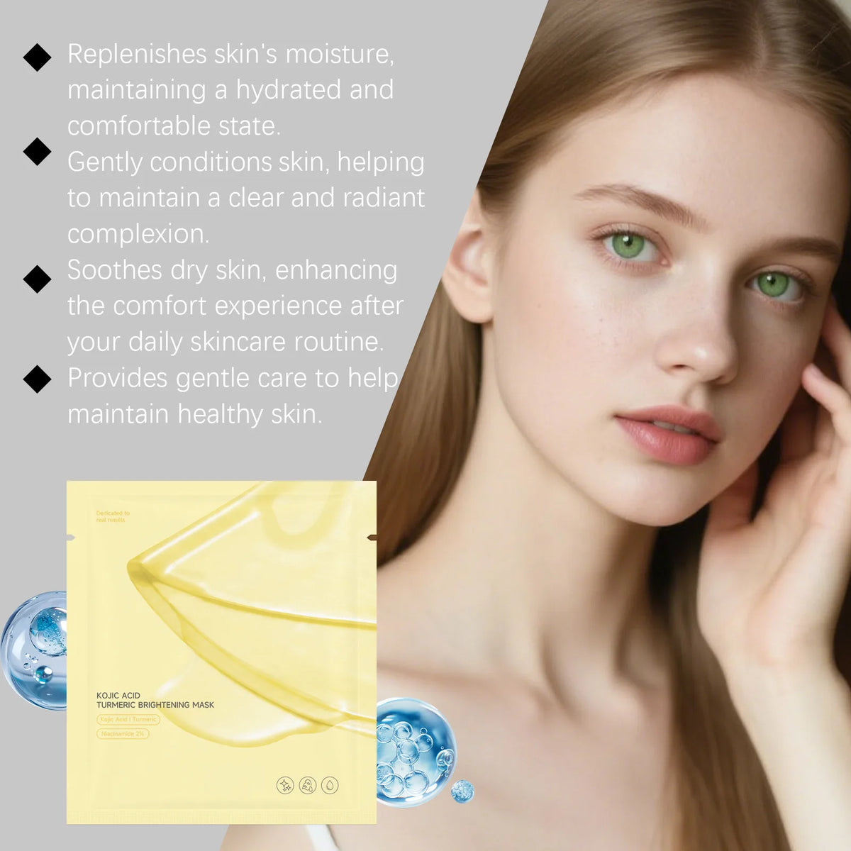 Turmeric Brightening Face Mask – Hydrating & Firming Sheet Brightening Face Mask SWANS