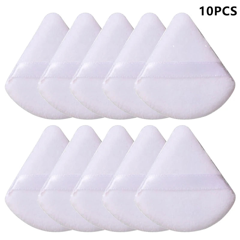 Triangle Crystal Velvet Makeup Sponge Puff – 2/5/10 Pack Makeup Sponge Puff SWANS White-10pcs